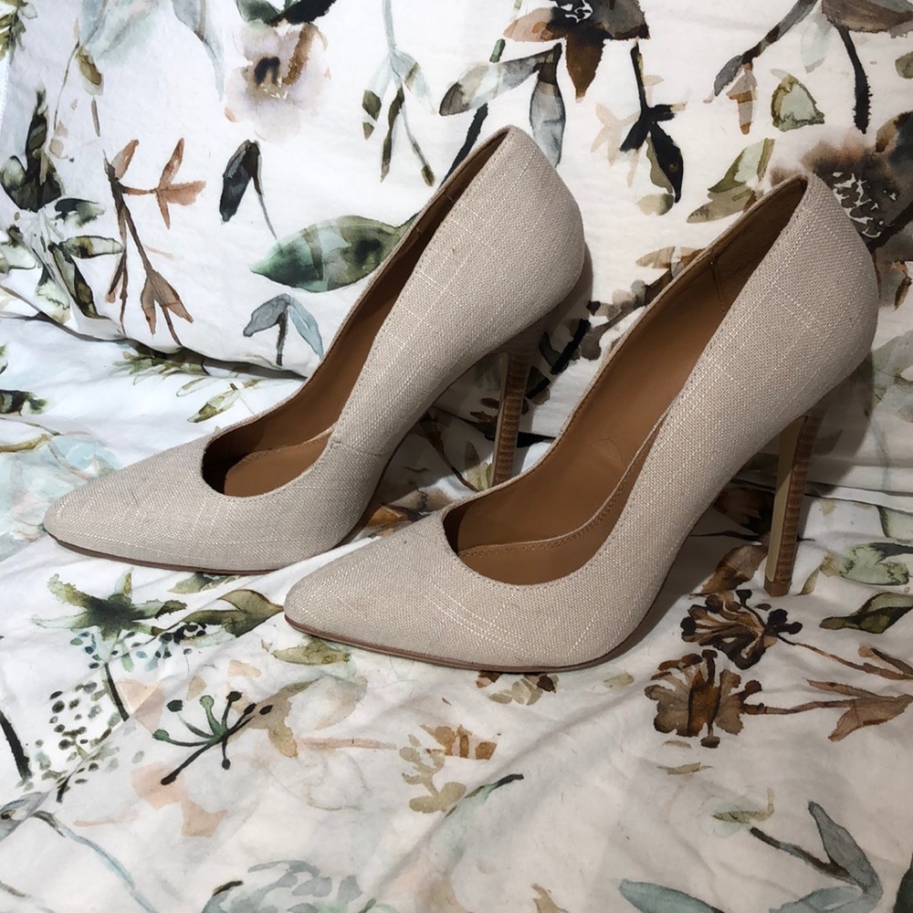 Beige high heel
